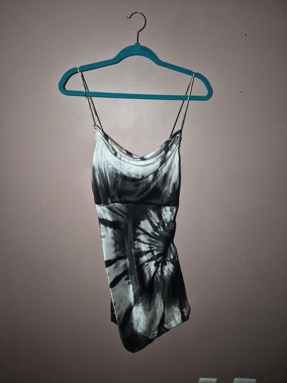 Retrofete Dress Size XS Designer Luxury Cowl Neck Tie Dye Mini Dress Auris Silk